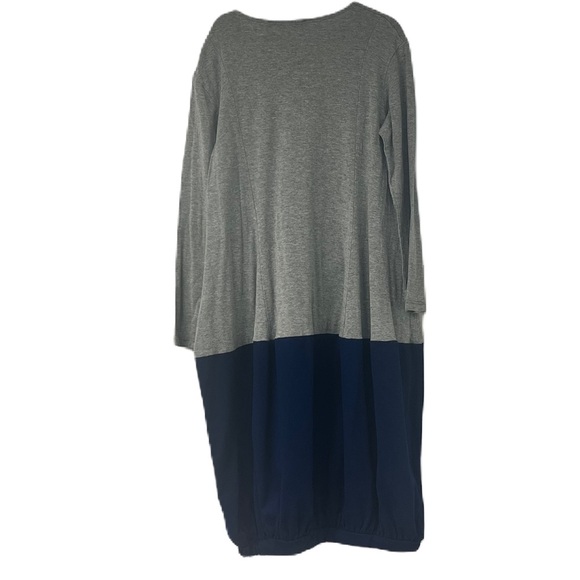 Basic Colors Girls Bubble Color Block two Tone sz 10 gray navy dress casual midi - Picture 1 of 6